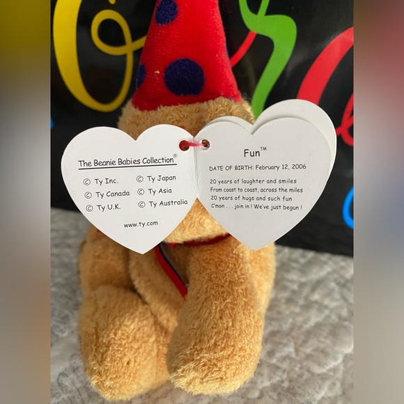 🎈 RETIRED & RARE TY BEANIE BABY 20TH ANNIVERSARY BEARS “LAUGHTER & FUN”. - Picture 5 of 7